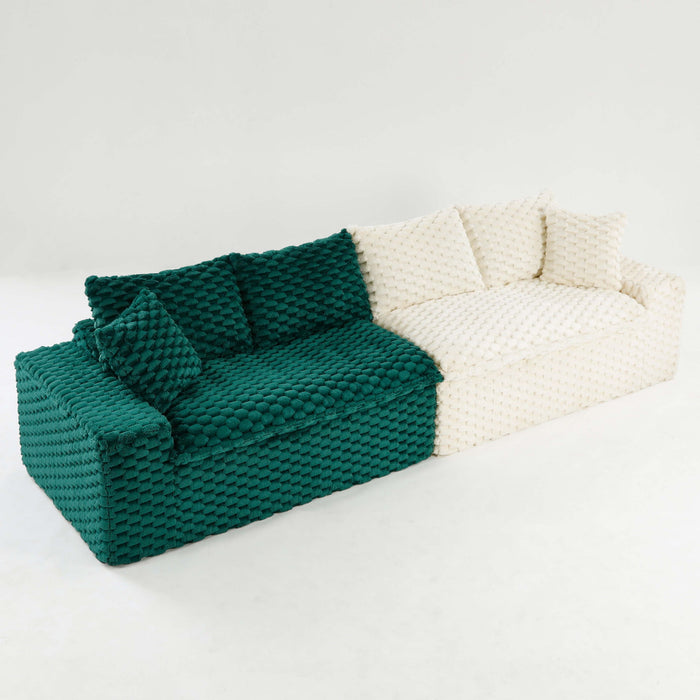 Multifunctional Sofa Pink Black, Fits 4 People