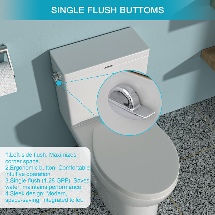 Toilet With Soft Close Seat - White