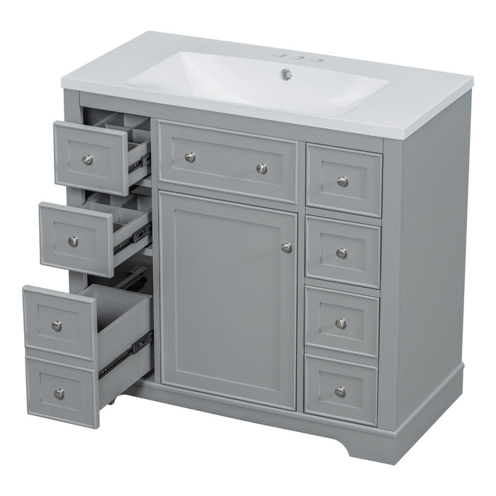 Modern Bathroom Vanity With Sink Combo, 6 Drawers And 1 Cabinet