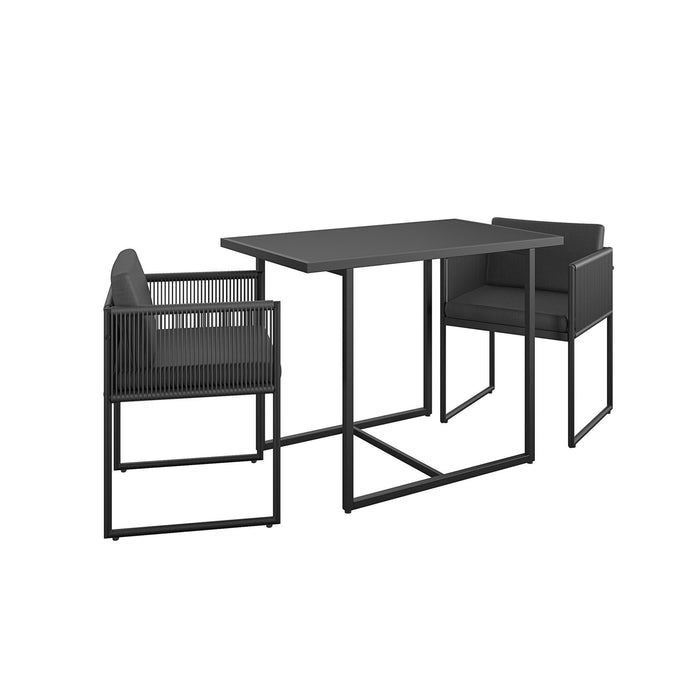 3 Piece Nesting Outdoor Bistro Set - Dark Gray