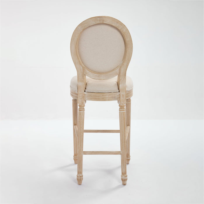 French Country Bar Chairs & Round Back (Set of 2)