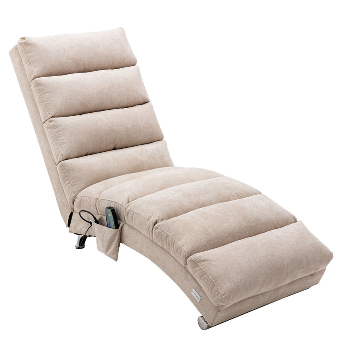 Massage Chaise Lounge Indoor With Remote Control, Ergonomic Electric Massage Lounger
