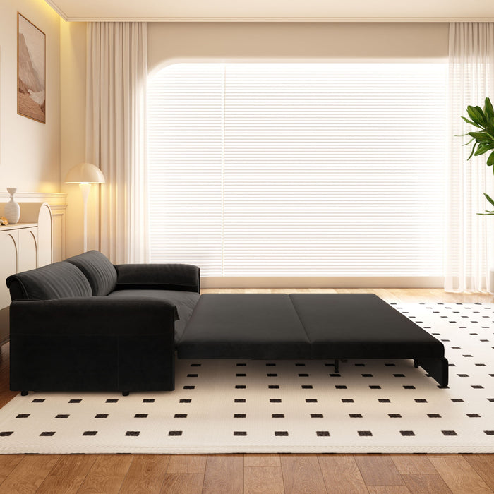 Queen Pull Out Sofa Bed With Side Storage