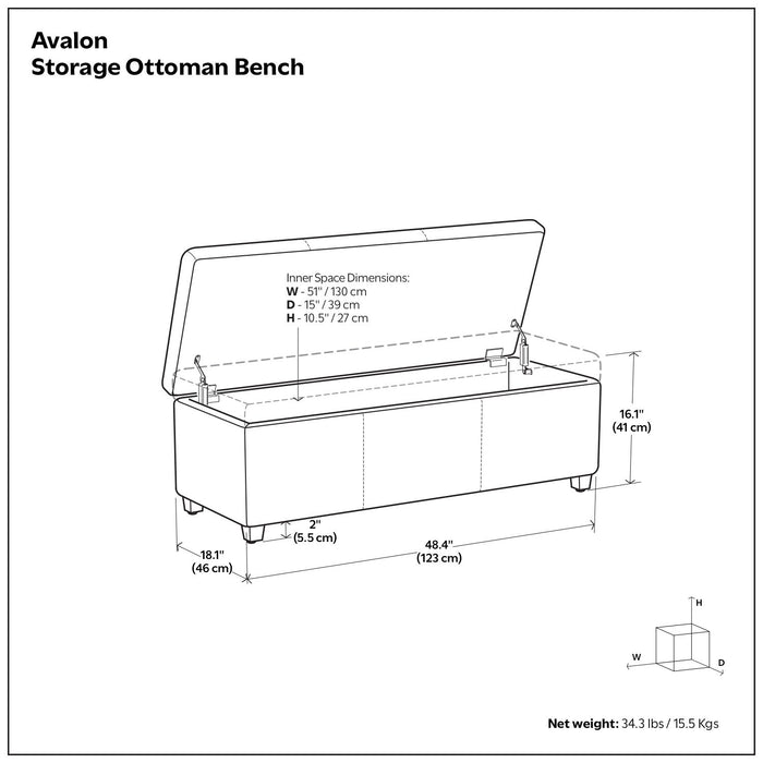 Avalon - Multifunctional Storage Ottoman Bench