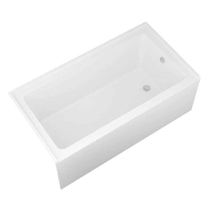 Alcove Soaking Bathtub With Skirt - Back - To - Wall Design - Glossy White