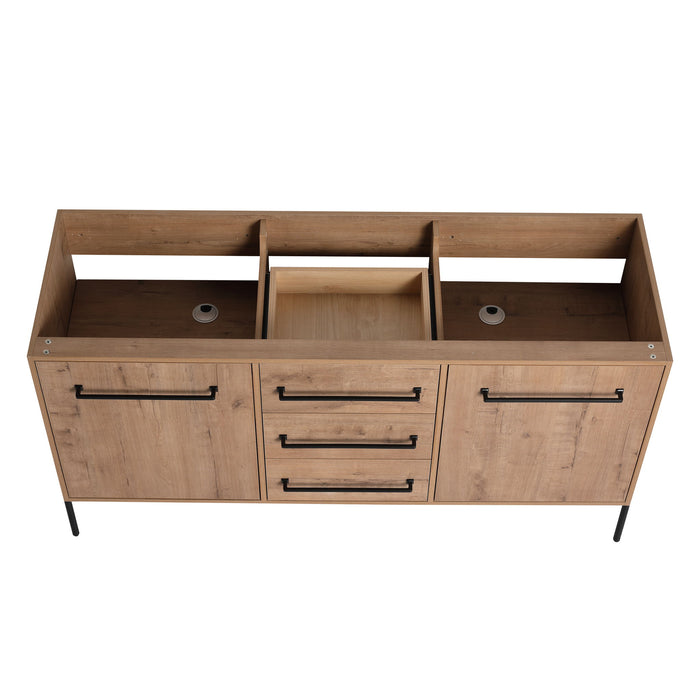 60" Freestanding Bathroom Vanity With Soft Close Doors And Drawers, (Vanity Only) - Imitative Oak