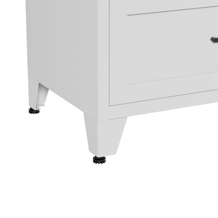 9-Drawer Tall Dresser With Smooth Gliding Drawers - White