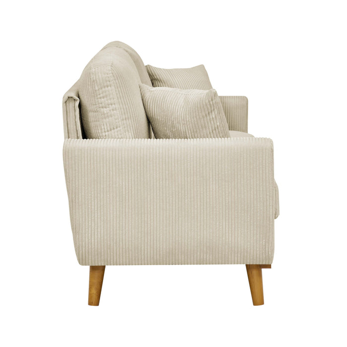 Upholstered Loveseat With Arms And Pillows