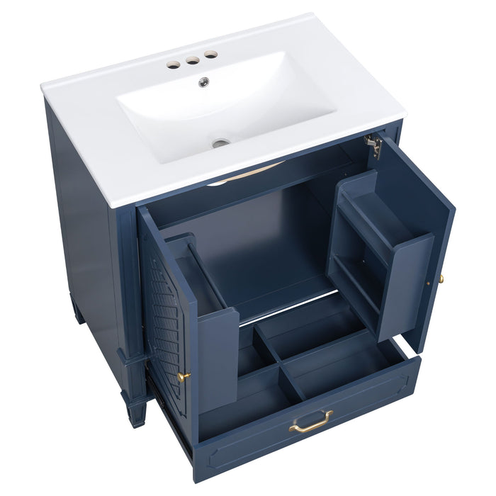 Bathroom Vanity With Sink, Soft Closing Door, Multi Functional Storage