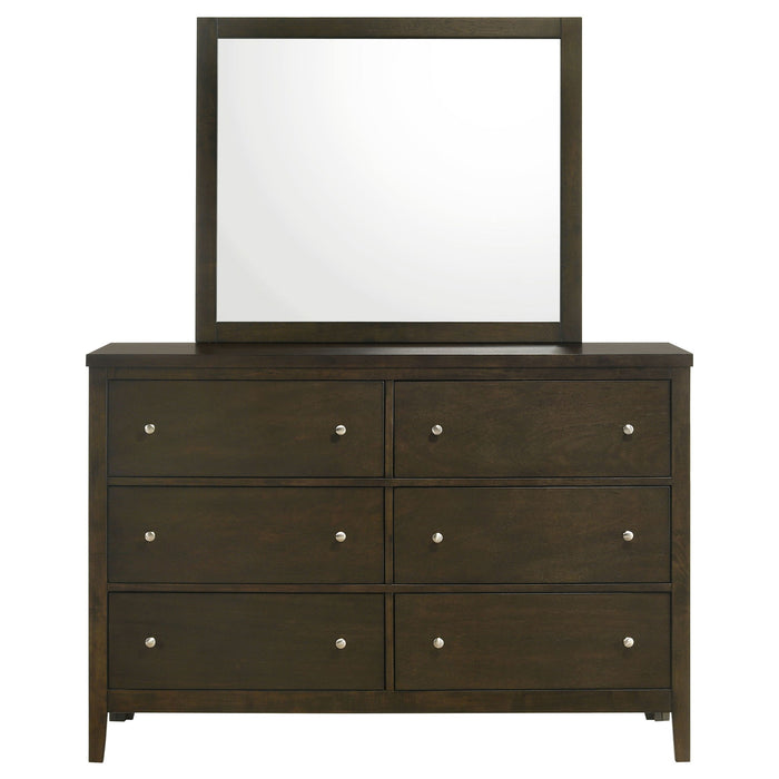 Clement - 6 Drawer Dresser With Mirror - Dark Coffee