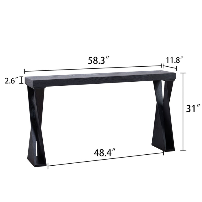 Console Table With Crossed Legs For Hallway - Black