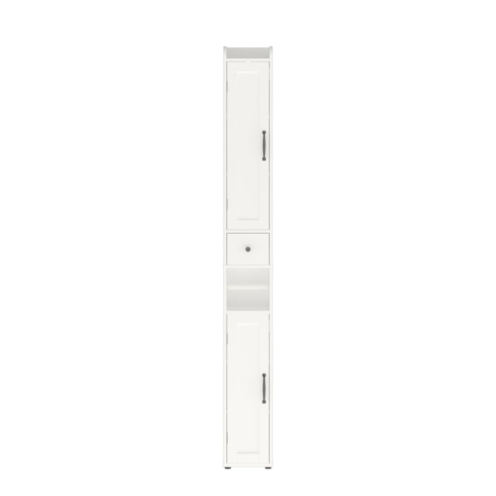 Slim Tall Bathroom Storage Cabinet With Adjustable Shelves, 2 Doors Freestanding Cabinet - White