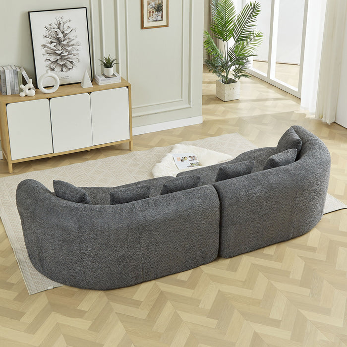 Curved Sectional Sofa With 6 Pillows