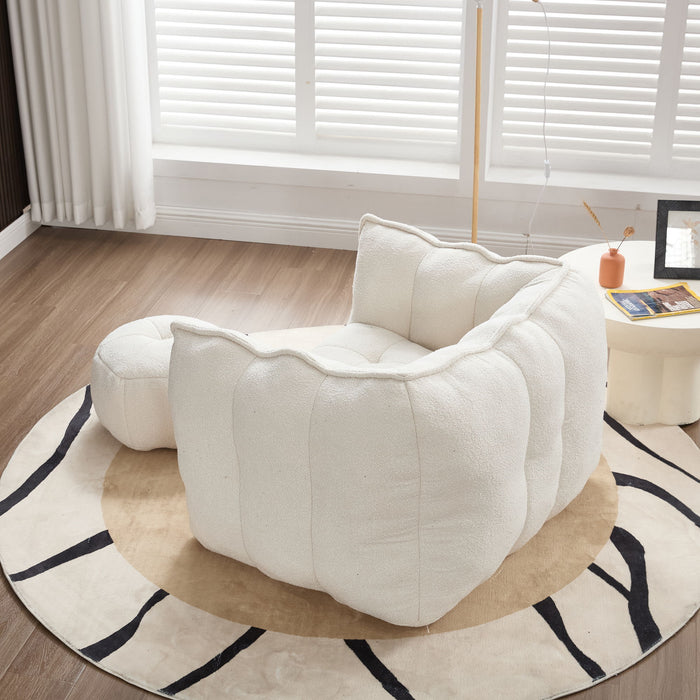 Soft Chenille Bean Bag Chair With High Resilient Foam