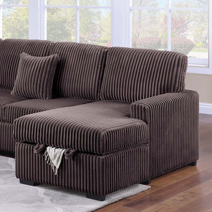 Convertible Sectional Upholstered Sleeper Sofa With Storage Chaise