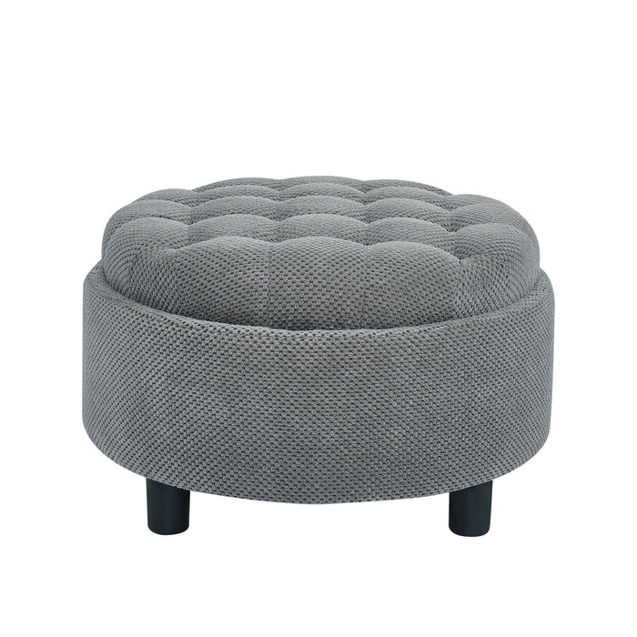 Storage Round Footstool Table Ottoman