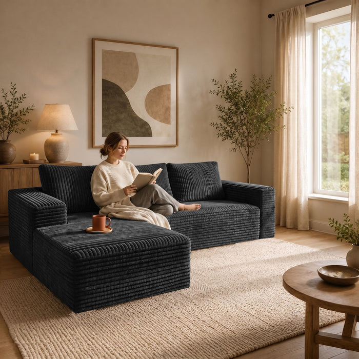 Modern L-Shaped Sectional Sofa With Left Facing Chaise