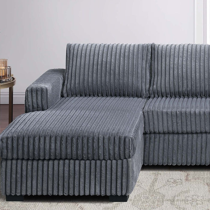 U-Shaped Sectional Set With Cushion Back Armless Chairs Right And Left Arm Chaise
