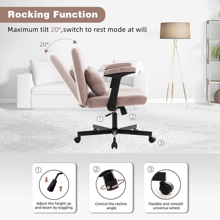 Criss Cross Armrest Office Chair With Wheels