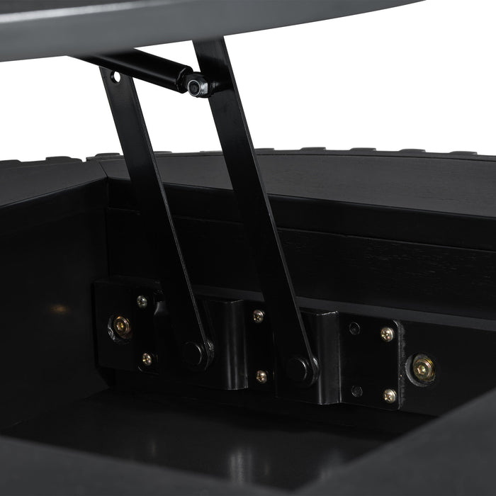Round Lift Top Coffee Table With Hidden Storage For Living Room