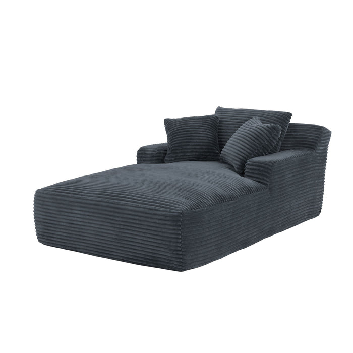 Oversized Chaise Lounge Chair Indoor For Living Room - Dark Gray