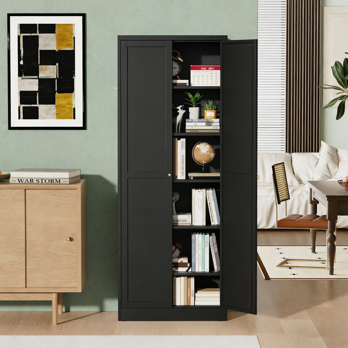 Kitchen Pantry Cabinet With 4 Adjustable Shelves, Heavy Duty Freestanding Organizer