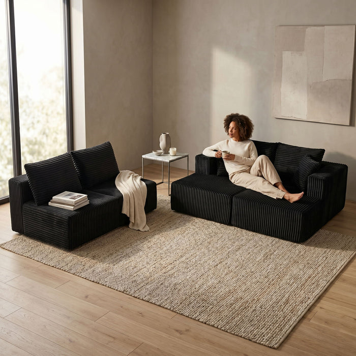U-Shaped Modular Sectional Sofa With Double Chaise, Oversized Deep Seat For Living Room