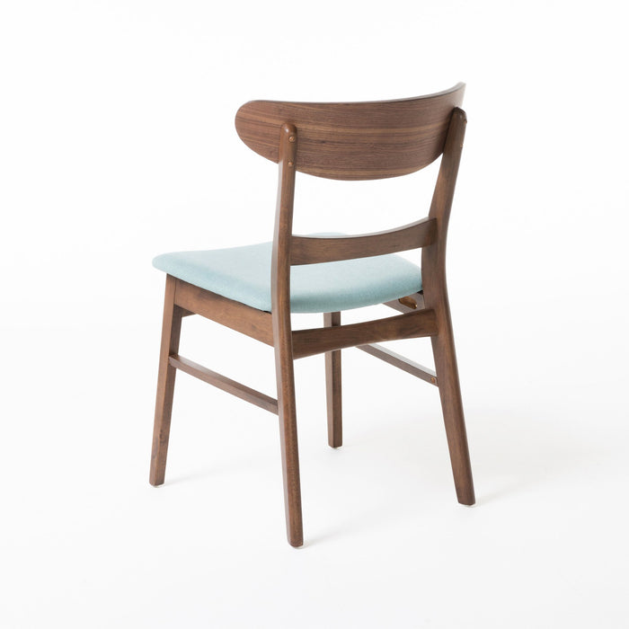 5 Piece Dining Set & 1 Table And 4 Upholstered Chairs - Mint / Walnut