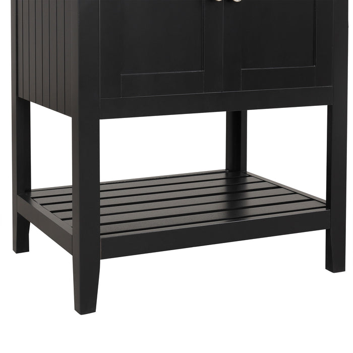 Modern Bathroom Vanity With Sink And Open Shelf