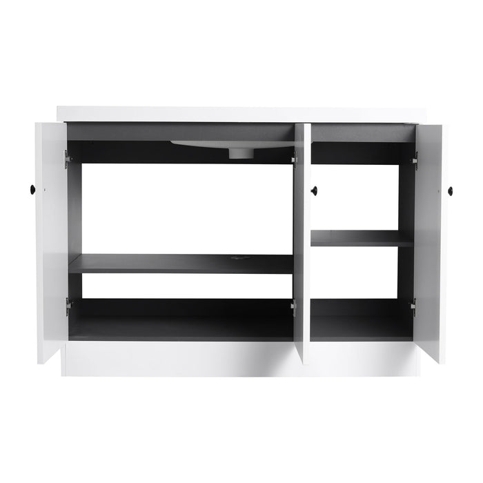 Contemporary Freestanding Bathroom Vanity With Resin Sink & Soft-Close Cabinet Doors