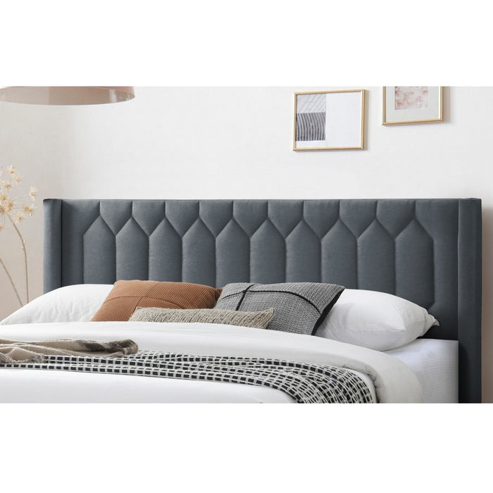 Platform Bed With Diamond Tufted Headboard
