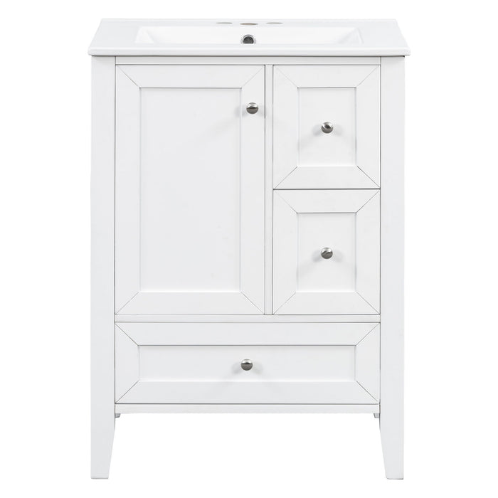 Modern Bathroom Vanity With Sink, Freestanding Cabinet With Drawers And Shelves