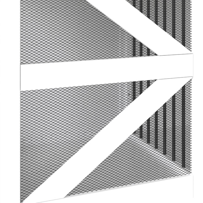 Mobile Dog Crate With Flip Top Feeding Door, Dual Access & 5 Caster System (2 Locking) - Brown White