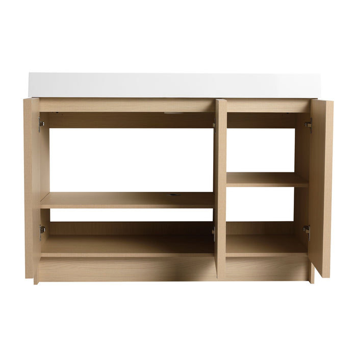 Freestanding Bathroom Vanity With Resin Sink & Soft Close Cabinet Doors