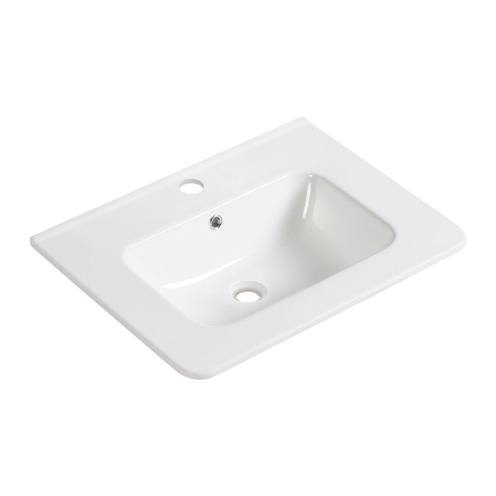 Vessel Sink Top With Overflow Drain - Milk White