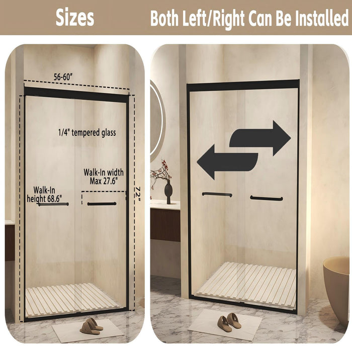 Double Sliding Shower Door With Explosion Proof Film