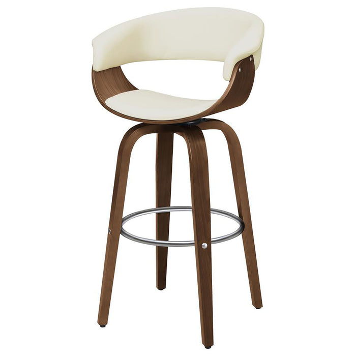 Swivel Bar Stool Elegant Design With Upholstery - Cream