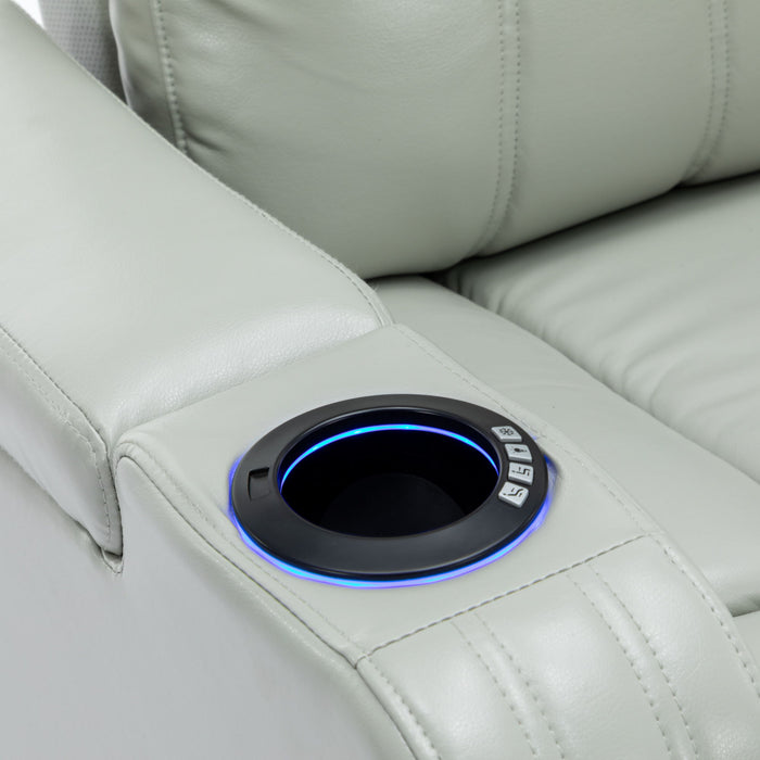 Power Recliner Theater Chair With Cooling Cup Holder, Bluetooth Speaker, LED Lights, USB Ports