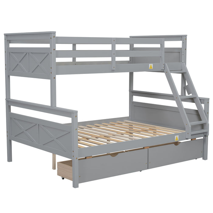 Bunk Bed With Ladder And Safety Guardrail