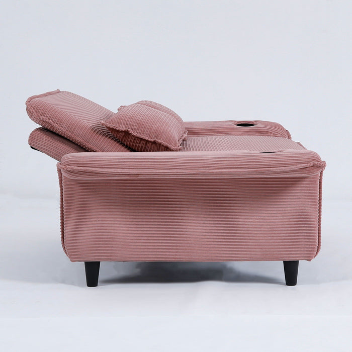 Modern Fabric Multi-Functional Sofa Bed With Adjustable Armrests And Backrests