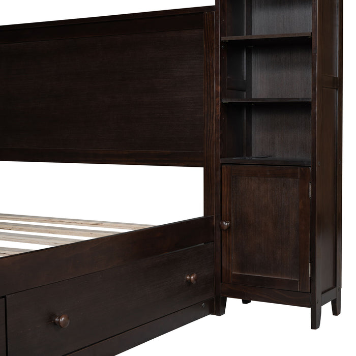 Bed With All In One Cabinet, Shelf And Sockets