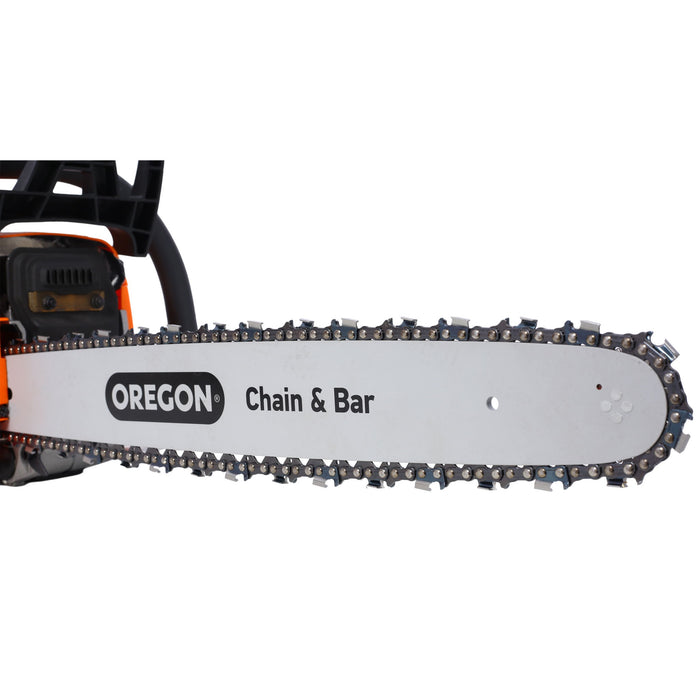62Cc Gas Powered Chainsaw With 20" Oregon Chain & Bar 2 Cycle Petrol Handheld Cordless Design Epa Compliant - Orange