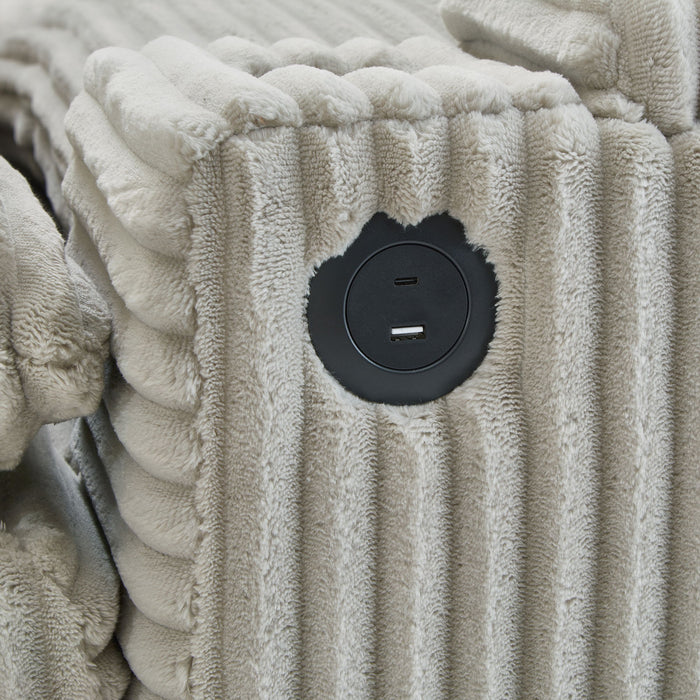 Loveseat Sofa Sectional Convertible With Storage And USB Ports - Gray