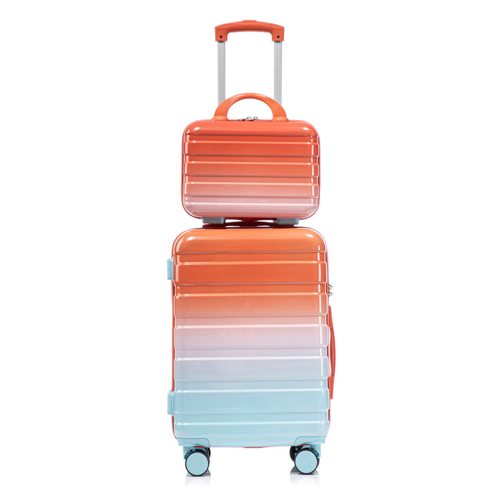 Luggage Set 14" / 20" With Combination Lock And Cosmetic Case