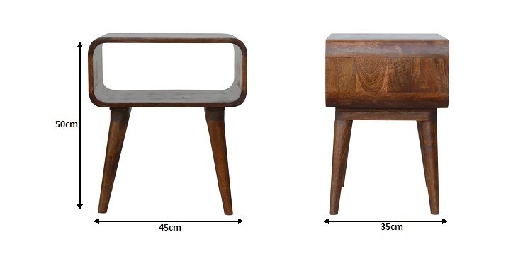 Minimalist Open Curved Nightstand