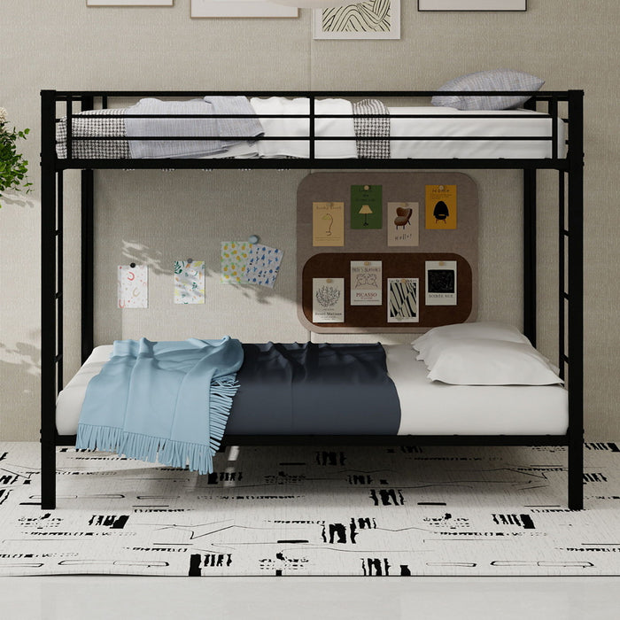 Bunk Bed For Kids, Convertible Frame With Ladders & Guardrail