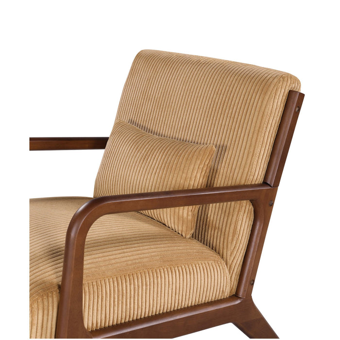 Upholstered Armchair With Back Support Pillow