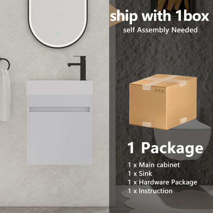 Sink Floating Bathroom Vanity With Soft Close Cabinet Door