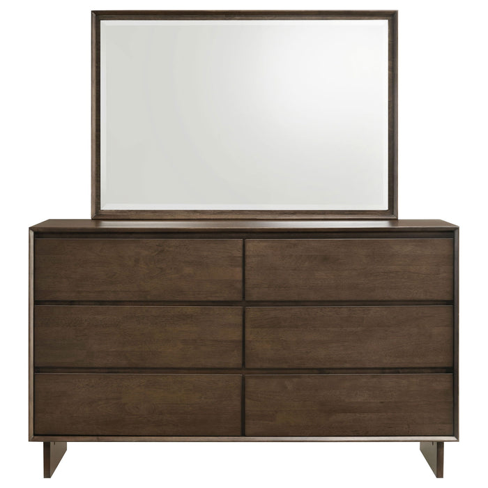 Hemlock - 6 Drawer Dresser With Mirror - Brown