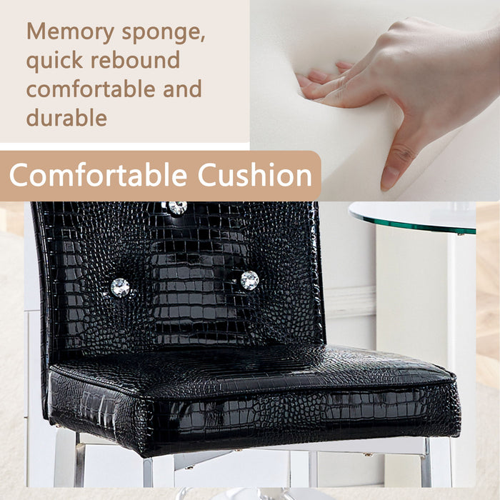 Bar Chairs & Crystal Clasp Design (Set of 2)